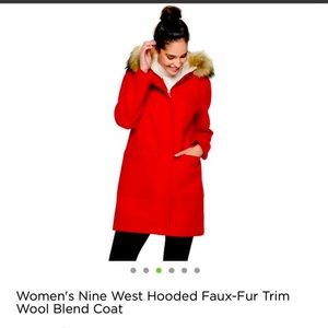Nine West red wool winter jacket